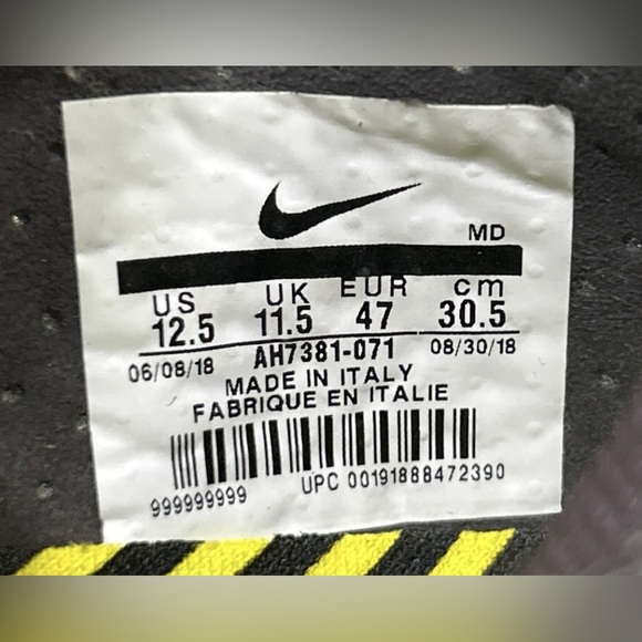 Size 12.5 - Men’s Nike Mercurial Vapor 12 Elite SG-PRO Cleats AH7381-071 Wmns 14 main image 9